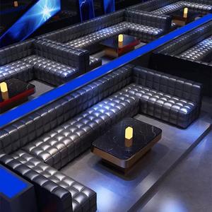 Narguilé industriel vintage, ensemble de mobilier de bar, canapé lounge club en cuir antique en forme de <span class=keywords><strong>U</strong></span> - Product Image 2