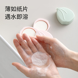 Feuilles de savon parfumées portables double couche, savon pour les mains sans eau, rose, format solide, SPF30, lavage des mains jetable - Product Image 3