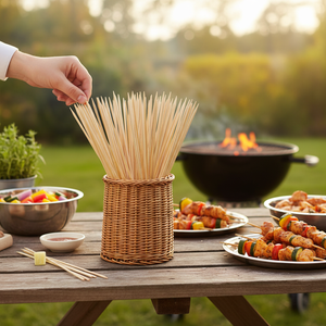 Thin Bamboo Skewers Pack of 300 12 Inch <b>BBQ</b> Accessories for Shish Kabobs and Appetizers - Product Image 3