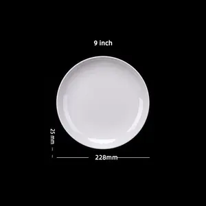 Vaisselle blanche bon marché en gros Assiettes en mélamine pour restaurant