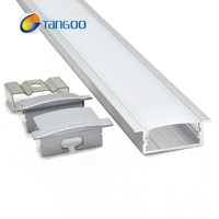 Profil en aluminium mené enfoncé 20mm avec la bride, canal en aluminium de bande de LED pour le plafond