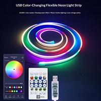 Bande LED flexible et colorée, étanche, contrôlée par application intelligente, effet de lumière néon, synchronisation musicale, éclairage IP67
