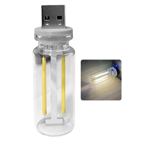 Lámpara Nocturna de Botella de Vidrio LED de Cerámica USB, Lámpara de Escritorio Mini Romántica con Control Táctil para Decoración de Dormitorio - Product Image 1