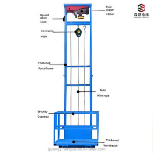 Lift Kargo Hidrolik Hemat Biaya, <span class=keywords><strong>Elevator</strong></span> Barang, Kapasitas Angkut 300kg-6000kg, Platform Pengangkat 8m 15m untuk Kantor Bergerak/Gudang - Product Image 3