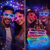 Nouvelles lunettes lumineuses LED, lunettes néon multicolores, lunettes de rave, lunettes néon pour rave, fête, Halloween, Noël