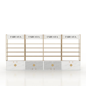 Étagère en métal et plateau en bois, présentoir personnalisé, 1 pièce, présentoir de produits cosmétiques, brosses de maquillage - Product Image 6