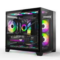 AntarcChill Matx Computer Case Mid Tower Cabinet for Mini Pc Cabinet Acrylic Transparent Cases Gaming Pc Case