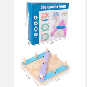 Hoyveicolo giocattolo in legno <span class=keywords><strong>di</strong></span> geologia geometria <span class=keywords><strong>matematica</strong></span> forma puzzle elastico Puzzle grafico - Product Image 2