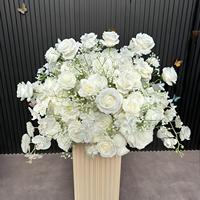 Nouveauté, rose artificielle en soie blanche de luxe de haute qualité 5D, boule de fleurs de 60 cm, centre de table et décorations de table pour mariage