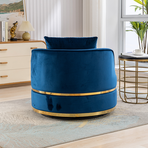 360 Degree Swivel Accent Chair Velvet Modern Upholstered Barrel Chair Over-Sized Soft Chair with Seat Cushion for Living Room - Product Image 6