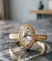 Bague en argent sterling 925 avec zircon et design rétro œil de cheval entouré de diamants, bague de mariage éblouissante