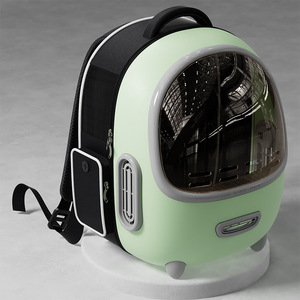 Pet <b>Backpack</b> Carrier Round Transparent Pink PP Material Breathable Zipper Closure for <b>Cats</b> - Product Image 3