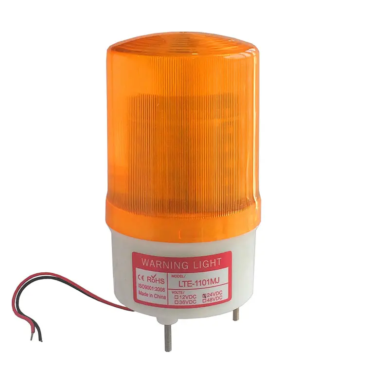 DC12V Amber LED döndür acil gösterge çakarlı lamba, AC220V güvenlik trafik uyarı flaş döner lamba Buzzer ile