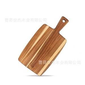 Tabla de cortar y servir de madera rectangular, madera maciza, multifuncional, para uso en la cocina - Product Image 4