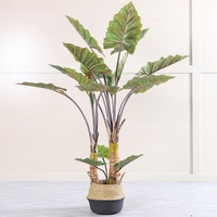 Ensemble d'arbres et de arbustes artificiels verts d'intérieur personnalisés de haute qualité, écologiques, durables, en plastique, avec pot de fleurs, pour usage domestique