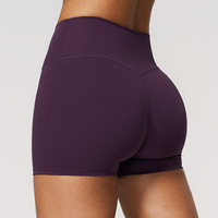 Shorts de yoga OEM taille haute pour femme, effet ventre plat, rehaussement des fesses, taille élastique, extensible, coupe ajustée, respirant, pour entraînement, course et gym