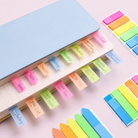 Blocs-notes de rentrée scolaire, index semi-transparents en PET, étiquettes autocollantes colorées, imperméables, inscriptibles, amovibles, marque-pages