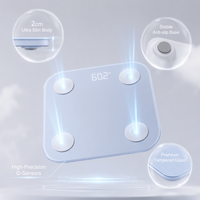 Pèse-personne intelligent Bluetooth avec analyse de la composition corporelle, verre trempé haute résistance, écran LED dissimulé, pour salle de bain et suivi de la forme physique à domicile
