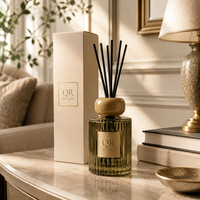 Bouteille en verre vide de 120 ml pour diffuseur de parfum à bâtonnets, personnalisée, de luxe, rose et noire