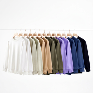 เสื้อสเวตเชิ้ตคอกลมผู้ชาย ทรงปกติ สีพื้น ผ้าถัก ซับในผ้าฝ้าย ป้องกันขนร่วง สไตล์มินิมอล เหมาะสำหรับใส่ในฤดูหนาว - Product Image 1