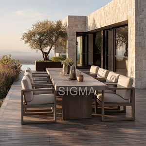 Nuovo Design Set di Mobili da Pranzo per Esterni in <span class=keywords><strong>Metallo</strong></span>, Tavoli e Sedie in Alluminio di Alta Qualità - Product Image 1