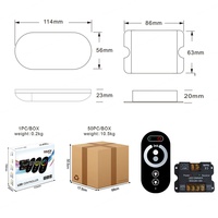 Contrôleur de bande LED CCT RGB sans fil AIPIN, petite coque en fer, 12-24V 10A 2.4G RF 20M 1 canal, charge maximale 720W
