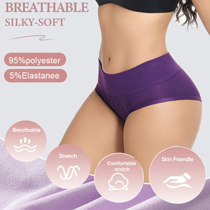 Mutandine da <span class=keywords><strong>donna</strong></span> a vita media in pizzo, <span class=keywords><strong>taglie</strong></span> forti M-6XL, con inserti in pizzo floreale e nylon traspirante, <span class=keywords><strong>comode</strong></span> biancheria intima da <span class=keywords><strong>donna</strong></span> - Product Image 4