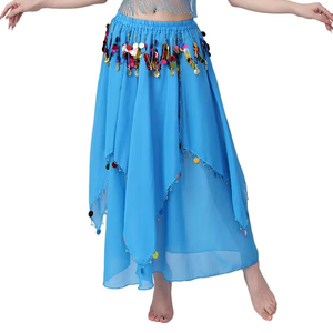 Jupe de danse du ventre pour femmes, jupe de danse du ventre à franges pailletées, jupe en mousseline de soie pour la danse du ventre, vêtements de danse du ventre, vêtements de scène, jupe à paillettes - Product Image 4