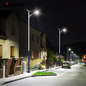 Design a doppio braccio 6m 9m palo luminoso zincato a caldo palo lampione solare