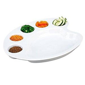 <span class=keywords><strong>Assiette</strong></span> de Dîner <span class=keywords><strong>Gourmet</strong></span> en Porcelaine 2027, Palette de Peintre, Plat de Dîner en Porcelaine <span class=keywords><strong>Blanche</strong></span> avec Compartiments pour Tacos - Product Image 4