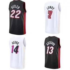 Murah Jersey panas kota Miami seragam basket Jersey tekanan panas Miami_heat #22 Butler #14 Herro #3 Wade Shirts