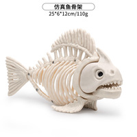 Décoration d'Halloween squelette d'animal effrayant, ornement de squelette de poisson réaliste, accessoires pour maison hantée