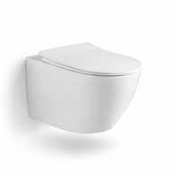 WC mural en céramique avec glaçure antibactérienne et réservoir encastré, système de chasse double économiseur d'eau, équipement sanitaire pour salle de bain
