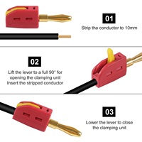 Connecteur de test rapide sans soudure plaqué or 4 mm Banana Jack pour amplificateur de puissance de haut-parleur audio, directement de l'usine