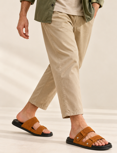 Sandalias de cuero genuino de vaca con puntera abierta, suela gruesa y amortiguación ligera, personalizables para primavera/verano - Directo de fábrica - Product Image 1