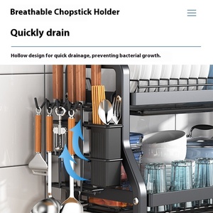 Đa chức năng hai tầng hộ gia đình món ăn giá lưu trữ Hộp nhà bếp cống giá cho bát đũa tương thích đồ ăn - Product Image 4