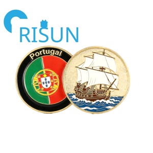 Pièces de monnaie portugaises européennes personnalisées en métal émaillé 3D, souvenirs royaux de la base aérienne de Lajes, Portugal, pour la vente en gros - Product Image 2