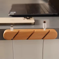 Boîte de gestion de câbles en bois massif, organisateur de bureau pour chargeurs, câbles USB et de données, clip de fixation de fils, rangement de bureau, vente en gros