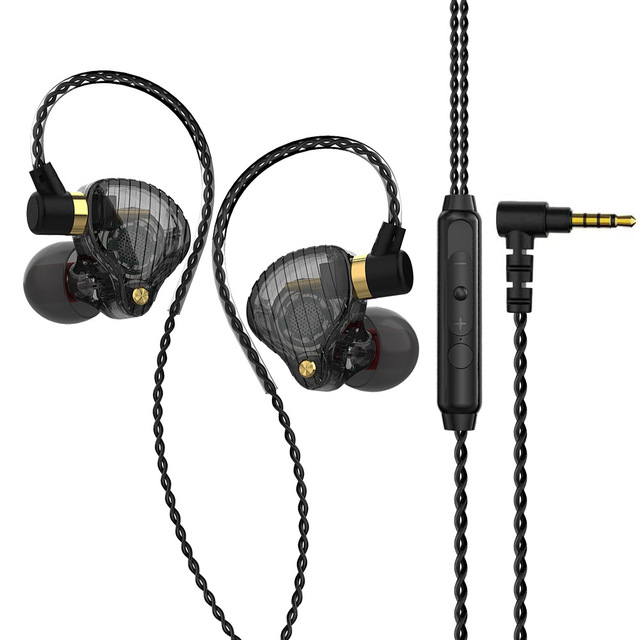 QKZ SK3 In-Ear Headphones HIFI Monitoring Earphones Heavy Bass Inline Control Music Headset