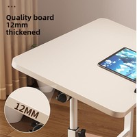 Escritorio Plegable Móvil con Ruedas y Altura Ajustable, Escritorio para Estudiar, Escritorio para Computadora para Estudiantes, Uso en el Hogar, Dormitorio Minimalista