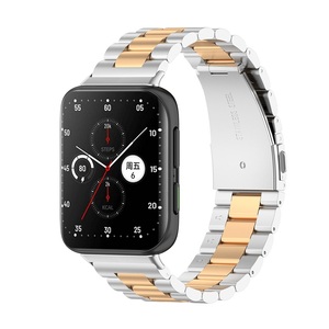 <span class=keywords><strong>Bracelet</strong></span> de remplacement en métal pour <span class=keywords><strong>montre</strong></span> <span class=keywords><strong>OPPO</strong></span> 2 42mm <span class=keywords><strong>46mm</strong></span> <span class=keywords><strong>bracelet</strong></span> de <span class=keywords><strong>montre</strong></span> en acier inoxydable à trois perles - Product Image 2
