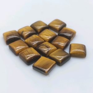 Yellow Tigereye 8mm Ajuste de joyería de cabujón de corte cuadrado - Product Image 2