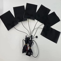 Élément chauffant électrique personnalisé 5V, coussin chauffant pour vêtements, 6 pièces connectées avec un câble USB et un interrupteur, taille 10x15cm
