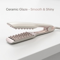 Plancha de Pelo de Cerámica con Calentamiento Rápido PTC, 4 Ajustes de Temperatura (160-220°C), Eléctrica, Compatible con RV, Voltaje Global