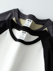 MT2598 <b>Tee</b> Shirts Manufacturer Custom Color Block 230 GSM 100% Cotton Unisex T-Shirts Raglan T-Shirts - Product Image 4