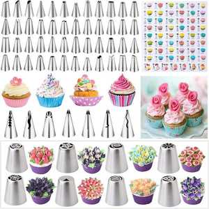 Kit complet de 356 pièces pour la pâtisserie avec des caissettes et des décorations pour cupcakes, idéal pour les tables de desserts de fêtes de Noël - Product Image 1