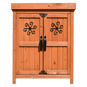 2021Small Classic Garden Wooden Storage Cabinet Outdoor Tools Shed
