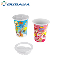 Contenedor vacío de plástico de inyección PP personalizado para helados, taza de yogurt con 2 compartimentos, 140ml, 35g