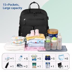 Échantillon gratuit Sacs à langer de voyage pour maman avec multiples utilisations Ensemble de quatre pièces de sacs à langer pour bébés - Product Image 6