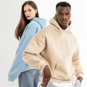 Sudadera con capucha para hombre y mujer, prenda deportiva Unisex de poliéster y algodón, con logo personalizado de gran tamaño, venta al por mayor